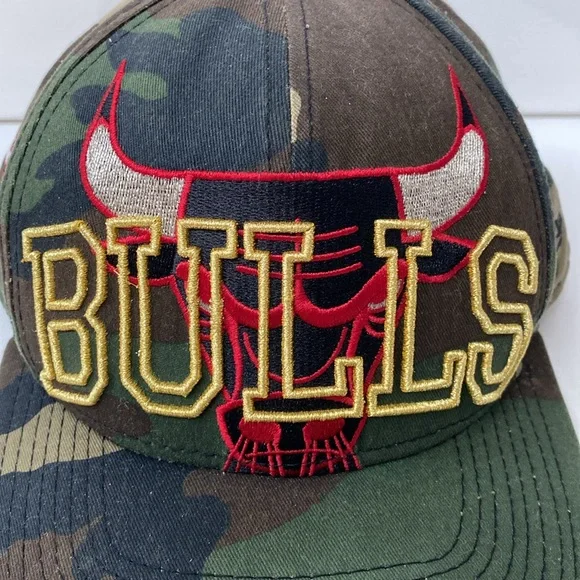 NEW ERA 9Fifty NBA Chicago Bulls GREEN CAMO Snapback Baseball Hat Cap HARDWOOD